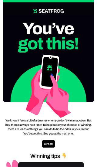 Today’s first-auction-loser email